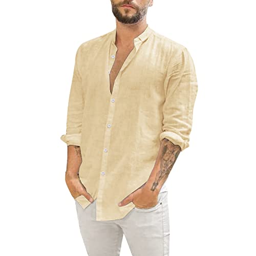 Leinenhemd Herren Langarm Slim fit Umlegekragen Hemd Baumwolle Leinen Freizeithemden Button-Down Casual Business Regular Fit Sommerhemd Herrenhemd Leinenhemd Herren Langarm Slim fit Umlegekragen Hemd Baumwolle Leinen Freizeithemden Button-Down Casual Business Regular Fit Sommerhemd Herrenhemd von Generic