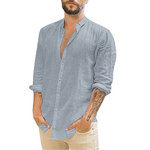 Leinenhemd Herren Langarm Slim fit Umlegekragen Hemd Baumwolle Leinen Freizeithemden Button-Down Casual Business Regular Fit Sommerhemd Herrenhemd Leinenhemd Herren Langarm Slim fit Umlegekragen Hemd Baumwolle Leinen Freizeithemden Button-Down Casual Business Regular Fit Sommerhemd Herrenhemd von Generic