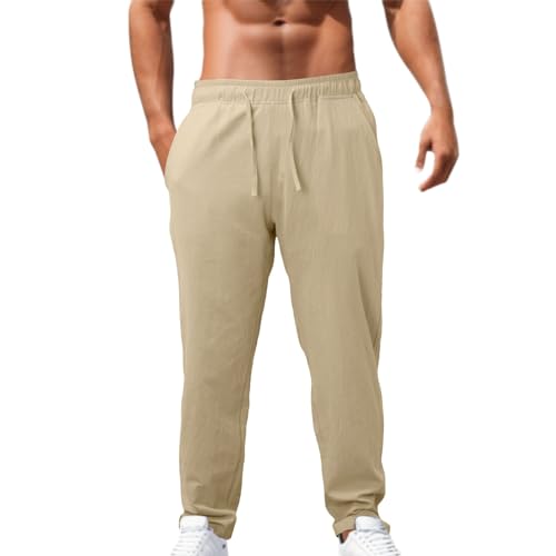 Leinenhosen Herren Lang Leicht Sommerhose Loose Fit Standhosen Männer Einfarbig Freizeithose 2024 Sommer Bequeme Hose für Urlaub Strand Alltag Leinenhosen Herren Lang Leicht Sommerhose Loose Fit Standhosen Männer Einfarbig Freizeithose 2024 Sommer Bequeme Hose für Urlaub Strand Alltag von Generic