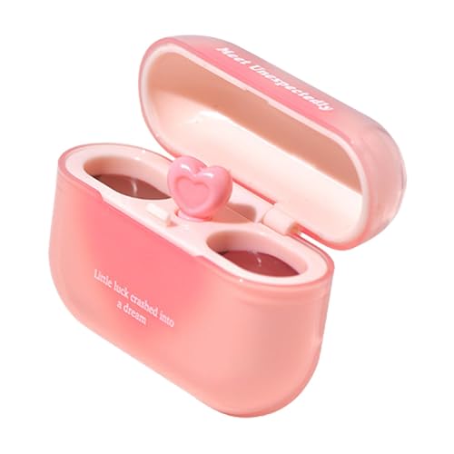 Lipgloss glänzend, Lipgloss bunt - Double Matte Lip Gloss - Ohrhörer-Etui aus mattem Ton für Lippen, Glitter Lip Gloss mit herzförmigem Applikator Lipgloss glänzend, Lipgloss bunt - Double Matte Lip Gloss - Ohrhörer-Etui aus mattem Ton für Lippen, Glitter Lip Gloss mit herzförmigem Applikator von Generic