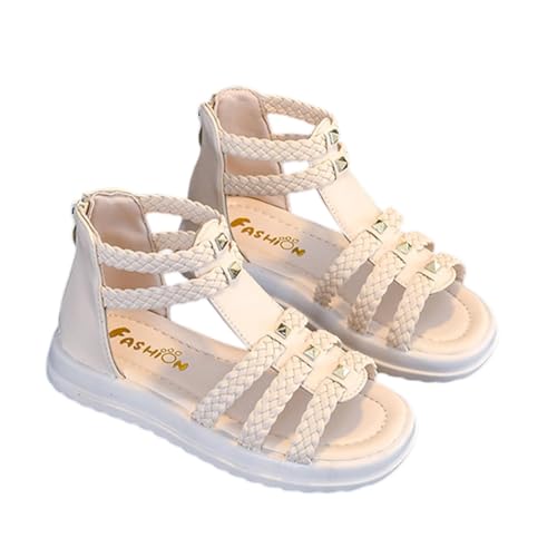 Mädchen Sommer Sandalen Pu Leder Hohl Aus Anti-Rutsch Mit Knöchel Reißverschluss Flache Sandalen Kindersandalen Sandalen Gr Mädchen Sommerschuhe Mädchen von Generic