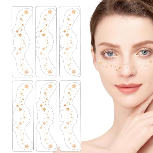Make-up-Patches, Make-up-Patches für das Gesicht,Musik Festival Gesichtsaufkleber | Gesichts-Make-up-Patches, 6er-Set, wasserfeste Aufkleber mit künstlichen Sprenkeln, niedliche Gesichts-Patches für F Make-up-Patches, Make-up-Patches für das Gesicht,Musik Festival Gesichtsaufkleber | Gesichts-Make-up-Patches, 6er-Set, wasserfeste Aufkleber mit künstlichen Sprenkeln, niedliche Gesichts-Patches für F von Generic