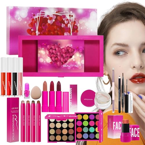 Make-up-Set für Frauen, Kosmetik-Set für Damen, langlebige Kosmetik für den täglichen Gebrauch als Lippenstift, Maske und Lidschattenpalette für Business, Reisen, Termine und Make-up-Set für Frauen, Kosmetik-Set für Damen, langlebige Kosmetik für den täglichen Gebrauch als Lippenstift, Maske und Lidschattenpalette für Business, Reisen, Termine und von Generic