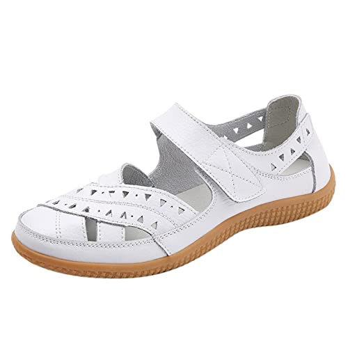 Mantel Damen Winter Schwarz Lange Schuhe Atmungsaktive Schnürschuhe für Damen, Flache Freizeitschuhe, Unisex, leichte Mesh-Arbeitsschuhe, sportliche, atmungsaktive Fahrrad Schuhe Damen 38 (White, 42) von Generic