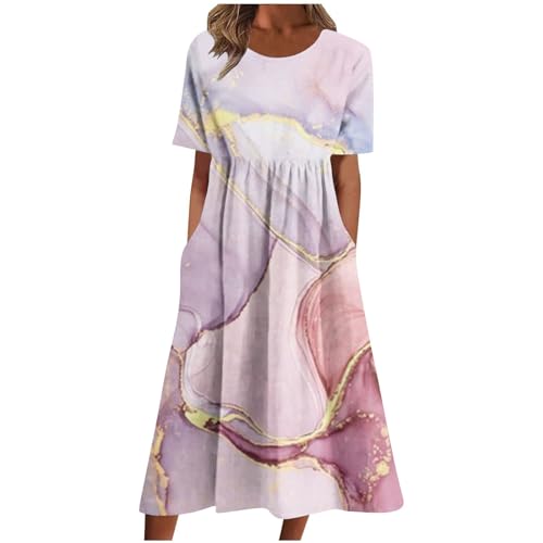 Midikleid Damen Blumenmuster Tie-dye Druck Spaghetti-Trägerkleid Strandkleider Damen Sommer Sommerkleid Damen Lang Leicht und Luftig Kurzarm Große Größe Elegant Böhmisch Freizeitkleid(A RoséGold,4XL) Midikleid Damen Blumenmuster Tie-dye Druck Spaghetti-Trägerkleid Strandkleider Damen Sommer Sommerkleid Damen Lang Leicht und Luftig Kurzarm Große Größe Elegant Böhmisch Freizeitkleid(A RoséGold,4XL) von Generic