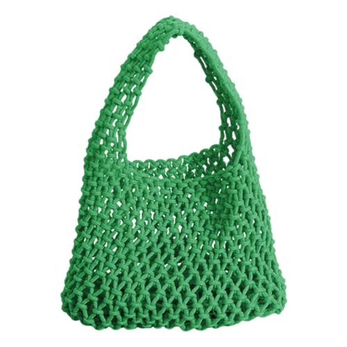 Mini-Clutch-Handtasche aus Baumwollseil, für Damen und Mädchen, Kordelzug, gewebte Strandtasche, kleine Tragetasche, Fischernetz, Eimertasche für Reisen, Picknick, Urlaub, Strand, Grün Mini-Clutch-Handtasche aus Baumwollseil, für Damen und Mädchen, Kordelzug, gewebte Strandtasche, kleine Tragetasche, Fischernetz, Eimertasche für Reisen, Picknick, Urlaub, Strand, Grün von Generic