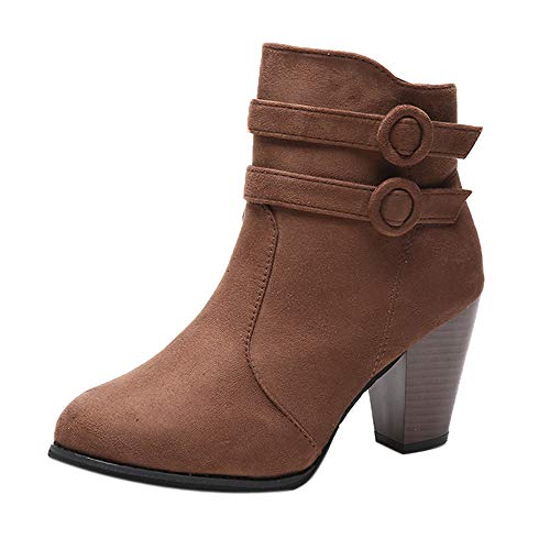 Mit Tasche Frauen Gürtel Schnalle Kurze Stiefel dick Absatz Boot Plateau Schuhe Damen Sneaker von Generic