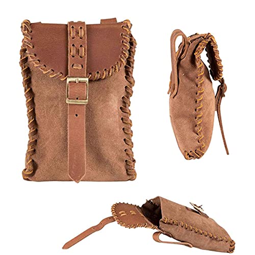 Mittelalterliche Wikinger-Leder-Geldbörse mit Kordelzug, Gürtel, kleine Tasche, Hüfte, Niere, Seitentasche, Renaissance-Festival, Juwel, Geldbörse, Damenhandtasche, Lapp mittelalterlicher Stil (b von Generic