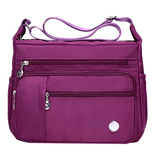 Mode-Umhängetaschen Single Crossbody-wasserdichte Tasche Botschafter Frauen Nylon-Tasche Damen Tunika Elegantesten Tunika Mit Taschen (Purple, S) von Generic