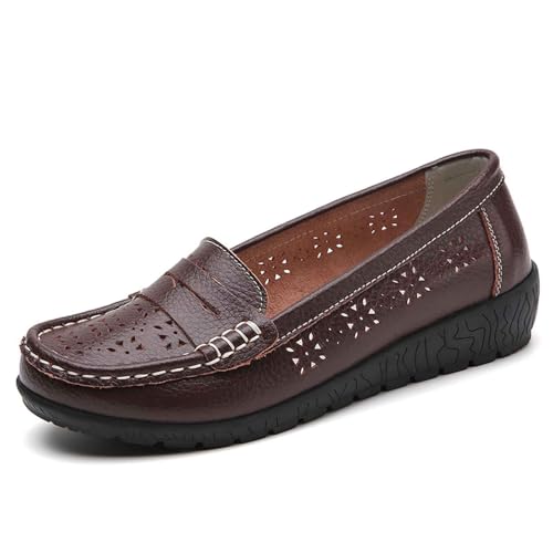 Mokassins Damen Leder Schlupfschuhe Loafer Mode Summer Atmungsaktive Flache Schuhe Bequeme Orthopädische Wanderschuhe Work Office Driving Flachschuhe Penny Schuhe Bootsschuhe Sandalen Mokassins Damen Leder Schlupfschuhe Loafer Mode Summer Atmungsaktive Flache Schuhe Bequeme Orthopädische Wanderschuhe Work Office Driving Flachschuhe Penny Schuhe Bootsschuhe Sandalen von Generic