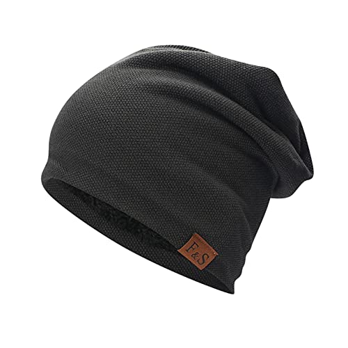 Mütze Damen Herren, Slouch Beanie Mütze, Weich Dünne Mütze aus Baumwolle, Leichte Atmungsaktiv Longbeanie, Jersey Chemo Mütze, Elastisch Laufmütze für Alle Jahreszeiten von Generic