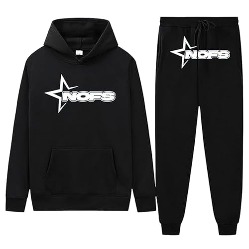 NOFS Streetwear Trainingsanzüge für Herren/Kids Buchstaben Hoodies und Jogginghosen Y2K Männer Hip Hop Hose Streetwear Tracksuit Pullover Lässig Oberteile und Sporthosen Nofs Jogginganzug Damen von Generic