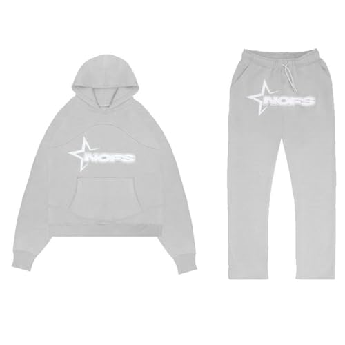 NOFS Streetwear Trainingsanzüge für Herren/Kids Buchstaben Hoodies und Jogginghosen Y2K Männer Hip Hop Hose Streetwear Tracksuit Pullover Lässig Oberteile und Sporthosen Nofs Jogginganzug Damen von Generic