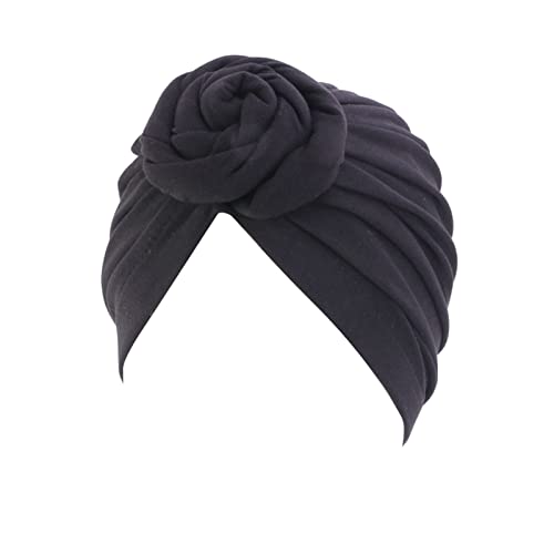 Ohrschutz Hut Mütze Haar Schal Turban Kopftuch Turban Hüte Kopfbedeckung Schweißband Set Retro (Black, One Size) von Generic