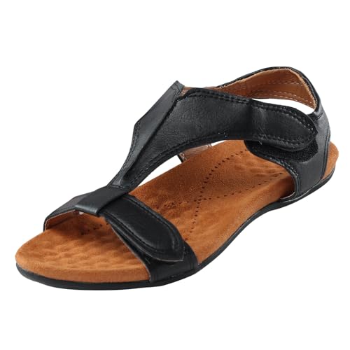 Orthopädische Sandalen mit Fußgewölbeunterstützung für Damen, für den Sommer, bequeme flache Strandsandalen, lässig, elegant Damenschuhe Schwarz Elegant Flach Outdoor Damenschuhe 43 (Black, 41) Orthopädische Sandalen mit Fußgewölbeunterstützung für Damen, für den Sommer, bequeme flache Strandsandalen, lässig, elegant Damenschuhe Schwarz Elegant Flach Outdoor Damenschuhe 43 (Black, 41) von Generic