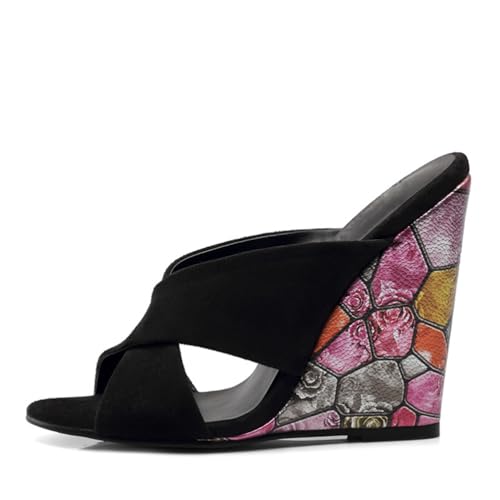 Pantoletten-Sandalen mit Gekreuzten Riemen und Keilabsatz für Damen, Offene Zehenpartie Plateau Sommerschuhe Party Sexy Slipper mit Absatz für Hochzeit und Abschlussball,Schwarz,43 EU Pantoletten-Sandalen mit Gekreuzten Riemen und Keilabsatz für Damen, Offene Zehenpartie Plateau Sommerschuhe Party Sexy Slipper mit Absatz für Hochzeit und Abschlussball,Schwarz,43 EU von Generic