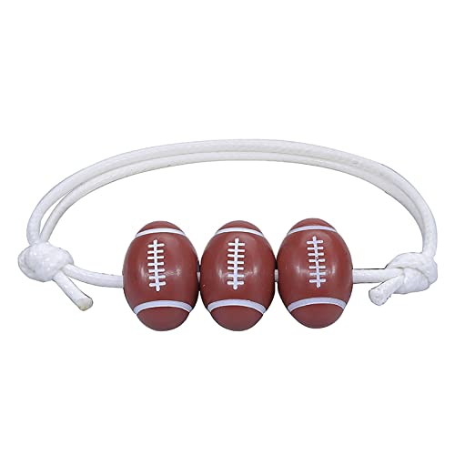 Perlen für armbänder Armschmuck Fußball Charm Armbänder Fußball Party Favors Schwarz Rot Weiß Armbänder Fußball Perlen Einstellbar Inspirierend Ball Armband Armkette- Mädchen (WH4, One Size) von Generic