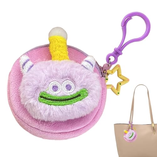 Plüsch-Geldbörse, Plüsch-Geldbörse für Damen | Mini-Kuscheltier-Geldbörse,Großes Mundornament, gefüllter Cartoon-Schlüsselanhänger, Geldbörse, Tiere, Plüsch, süßer Anhänger, Cartoon von Generic