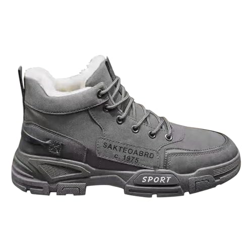 Plüsch warme Baumwollschuhe tragen und rutschfeste Schneestiefel Fünf-Finger-Baumwollschuhe Outdoor-Sportschuhe Herren- und Damen-Wanderschuhe Outdoor Schuhe Herren 43 Wasserdicht (Grey, 43) von Generic