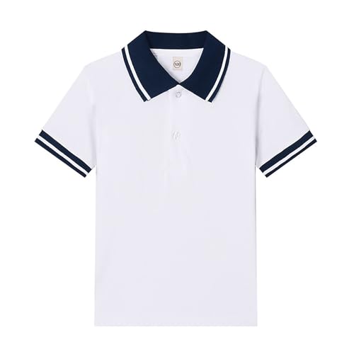 Poloshirts für Jungen Einfarbig Kurzarm-Poloshirt für Jungen Sommer Knopfleiste T Shirts mit gestreifte Manschetten und gefärbter Kragen Active-Poloshirts Revers Basic Polo Shirt Teenager 3-12 Jahre Poloshirts für Jungen Einfarbig Kurzarm-Poloshirt für Jungen Sommer Knopfleiste T Shirts mit gestreifte Manschetten und gefärbter Kragen Active-Poloshirts Revers Basic Polo Shirt Teenager 3-12 Jahre von Generic