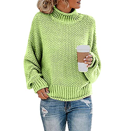 Pullover Damen, Damen Pullover Rollkragen Schulterfreies Oberteil Damen Pullover Mit Bluseneinsatz Damen Strick Rollkragen Pullover Oversize Fledermausärmel Strickpullover Langarm (A02,S) von Generic