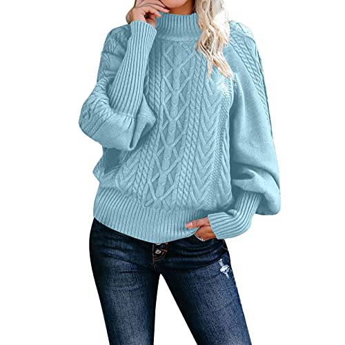 Pullover Damen, Rollkragenpullover Strickpullover Damen Oversize Rollkragen Pullover Grobstrick Winterpullover Strickpulli Sweater lässig Outwear Casual elegant von Generic