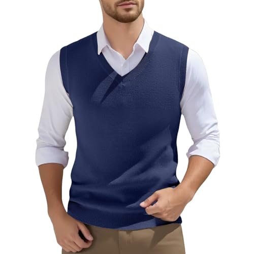Pullunder Herren Ärmellos Strickweste V-Ausschnitt Strickweste Frühling Einfarbig Ärmellos Gestrickt Für Männer Tops Wandern Tops Herren Schwarz Set Pullunder Herren Ärmellos Strickweste V-Ausschnitt Strickweste Frühling Einfarbig Ärmellos Gestrickt Für Männer Tops Wandern Tops Herren Schwarz Set von Generic