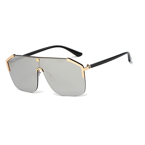 Randlose Legierung Einteilige Sonnenbrille Für Frauen Luxus Schwarz Shiled Sonnenbrille Männer Vintage Flache Hip Hop Shades Generic423423 von Generic