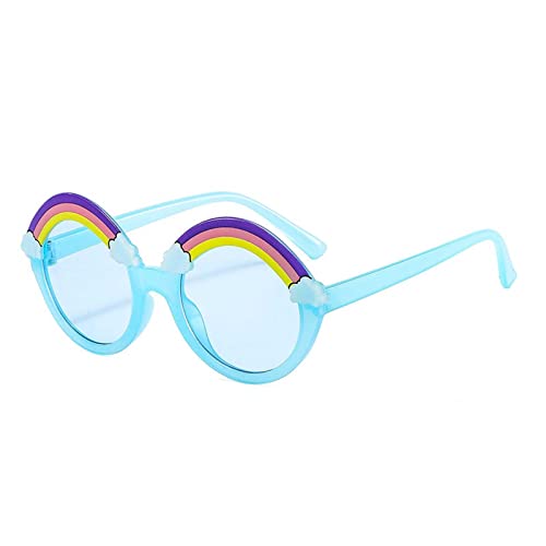 Regenbogen-runde polarisierte Kinder-Sonnenbrille aus Polycarbonat, flexible Sonnenaugen, modische Jungen, Kinder, Schattenbrille, Sicherheitsbrille für Mädchen, blau von Generic