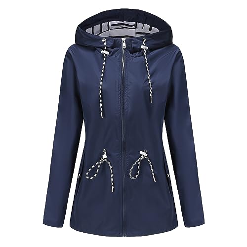 Regenjacke Damen Wasserdicht Windbreaker Regen Laufjacke Damen Regenjacke Gefüttert Regenmantel Damen Lang Regenjacke Damen Lang Wasserdicht Regenjacke Damen Gr 52 von Generic