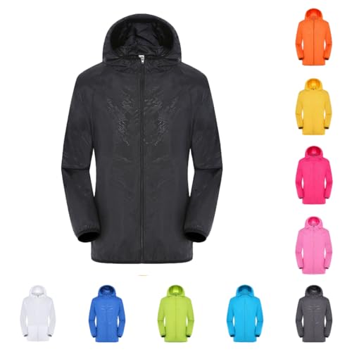 Regenjacke Herren Damen Wasserdicht Sonnenschutz Packbare Ultraleichte Windjacke Fahrrad Regenmantel mit Kapuze Einfarbig Outdoorjacke Atmungsaktiv Dünne Ölzeug Sommerjacke regenponcho für Herren Regenjacke Herren Damen Wasserdicht Sonnenschutz Packbare Ultraleichte Windjacke Fahrrad Regenmantel mit Kapuze Einfarbig Outdoorjacke Atmungsaktiv Dünne Ölzeug Sommerjacke regenponcho für Herren von Generic