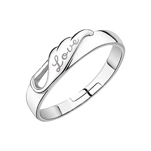 Ringer Schuhe Herren Ring der Liebe Flügel Paare öffnen ihren Mund Männer und Frauen Ring aus Schmuck Paaren Ring (A, One Size) von Generic