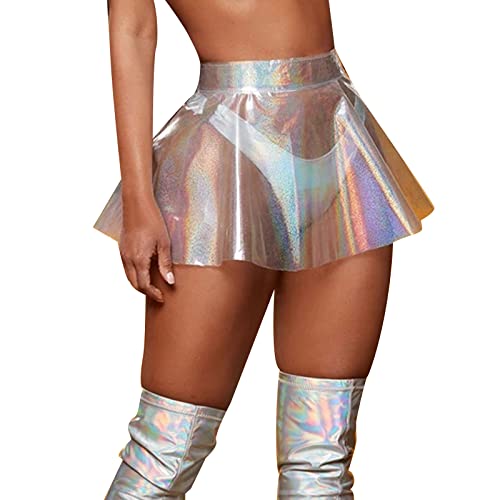 Röcke Wetlook Rock Damen Hohe Taille PU Leder Kunstleder Minirock Stretch Lederrock Mini Faltenrock Kurz Skirts for Women Lack Rock Klar M Röcke Wetlook Rock Damen Hohe Taille PU Leder Kunstleder Minirock Stretch Lederrock Mini Faltenrock Kurz Skirts for Women Lack Rock Klar M von Generic