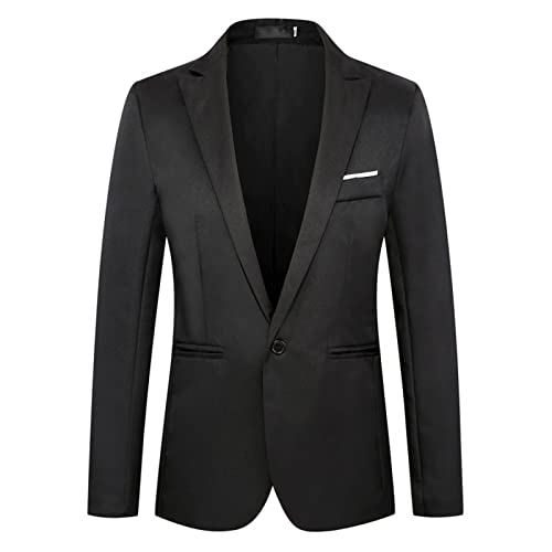 Sakko Herren Blazer Regular Fit Anzug One Button Suit Freizeit Anzugjacke Männer Klassisch Jacke Herrensakko Mantel Mens Top Coat Outwear für Business Hochzeit Party,L Sakko Herren Blazer Regular Fit Anzug One Button Suit Freizeit Anzugjacke Männer Klassisch Jacke Herrensakko Mantel Mens Top Coat Outwear für Business Hochzeit Party,L von Generic
