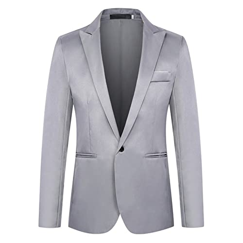 Sakko Herren Sportlich Slim Fit Lässige Modern Blazer Regular Fit Anzugjacke für Business Hochzeit Party 1 Knöpfe Herbst Frühling Männer Stylish Jackets von Generic