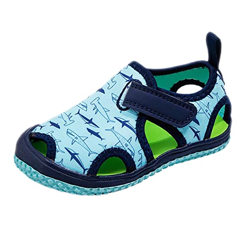 Sandalen 24 Babyschuhe, modische Freizeit-Sandalen, Flache Kleinkind-Schuhe, Bequeme, weiche, lässige Kleinkind-Schuhe Fahrrad Sandalen Damen (Sky Blue, 31 Little Child) von Generic