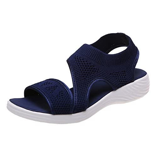 Sandalen Damen,Sommer Wedge Plateau Sandalen Schnalle Riemchensandalen Pantoletten Flache Schuhe Sommerschuhe Strandsandalen Atmungsaktiv Strandschuhe von Generic