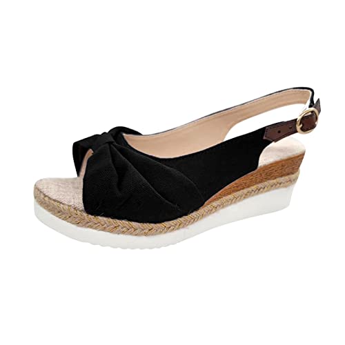 Sandalen Damen Espadrilles Wedges Sandaletten mit Keilabsatz Sommer Keilsandalen Retro Rutschfest Plateausandalen Verstellbar Schnalle Bequem Sommerschuhe Strandschuhe Pantoletten Sandalen Damen Espadrilles Wedges Sandaletten mit Keilabsatz Sommer Keilsandalen Retro Rutschfest Plateausandalen Verstellbar Schnalle Bequem Sommerschuhe Strandschuhe Pantoletten von Generic