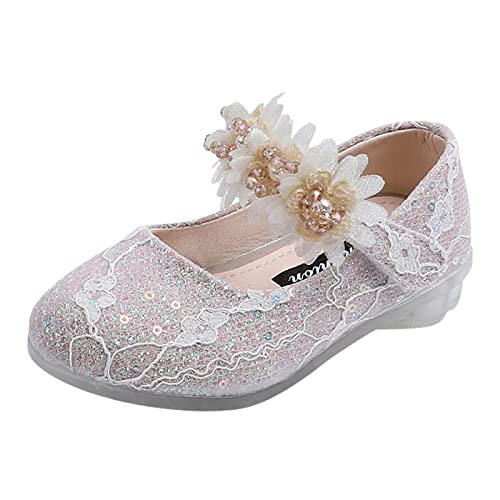 Sandalen Damen Mädchen Baby Prinzessin Schuhe Strass Sandalen Tanzschuhe Säuglingsperlen Kristall Schuhe Einzelne Kinderschuhe Kinder Laufschuhe 1 Jahr (Beige, 22.5 Toddler) von Generic