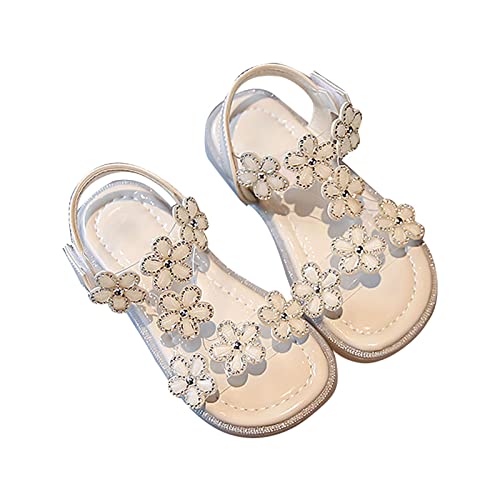 Sandalen Kinder 25 Kinder Baby Mädchen Schuhe Atmungsaktive Schuh Tau Kappe Schuh Tasche Sandalen Mädchen Sandalen Baby Weiche Überschuhe Sandalen Sandale 29 (White, 32 Big Kids) von Generic