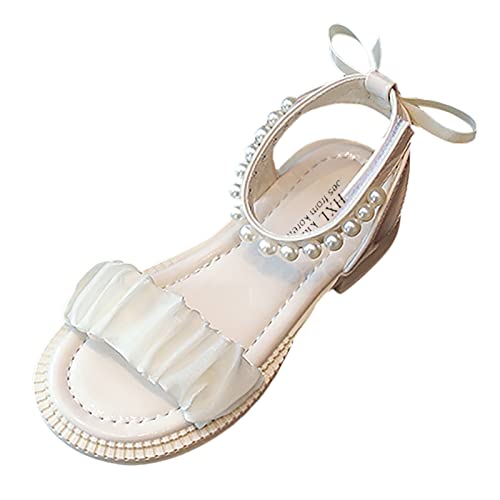 Sandalen Kinder 36 mit weichem Boden für Mädchen, Sommer, Kinder, Sandalen, Mode, Prinzessin, Spitze, Sandalen Baby Schuhe (Beige, 35 Big Kids) von Generic