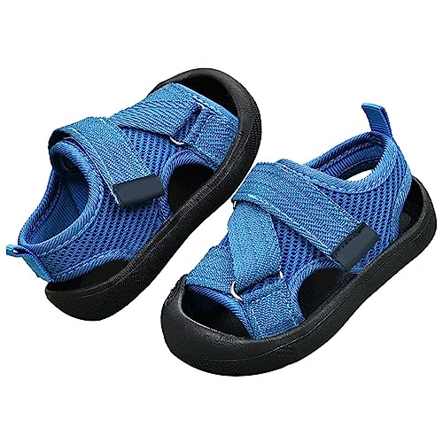 Sandalen Lauflernschuhe Neugeborene, Frühling und, Sportschuhe, niedliches, atmungsaktives Netz-Design, rutschfeste Wandersandalen Schuhe Klett 27 (Blue, 21 Infant) von Generic