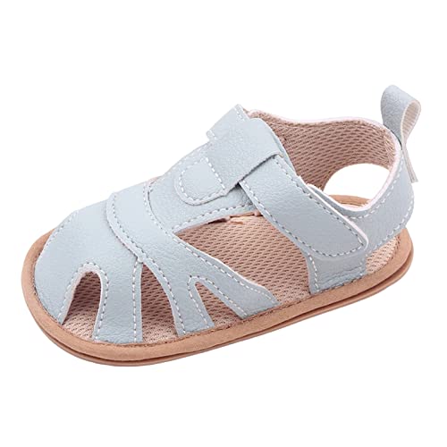 Sandalen Mädchen 31 Sommer Kinder Kleinkind Schuhe Männer und Mädchen Sandalen Flachboden Leicht Atmungsaktiv Runde Zehe Bequem Sandalen Baby Sommer (Light Blue, 22 Toddler) von Generic