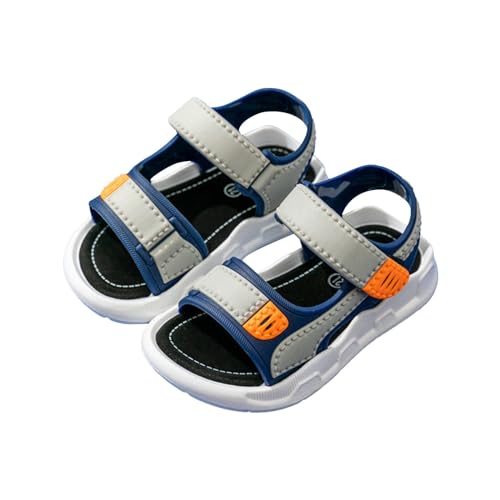 Sandalen Sommer Strandschuhe Hakenschlaufe Atmungsaktive rutschfeste Sandalen Sandalen Jungs 39 (Blue, 25 Toddler) von Generic