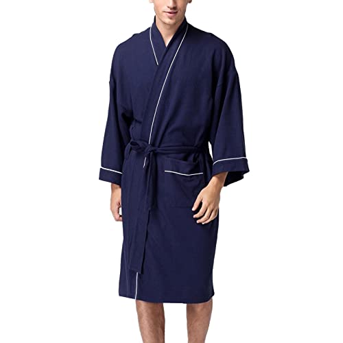 Saunamantel Herren Leicht Dünn | Bademantel Herren Baumwolle Ohne Kapuze Sauna Bademantel Flauschig Loungewear Elegant Mantel Übergröße Saunamantel Hausmantel Lang Morgenmantel Bathrobe Saunamantel Herren Leicht Dünn | Bademantel Herren Baumwolle Ohne Kapuze Sauna Bademantel Flauschig Loungewear Elegant Mantel Übergröße Saunamantel Hausmantel Lang Morgenmantel Bathrobe von Generic