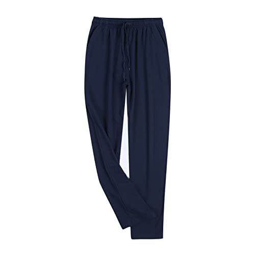 Schlafanzughose Herren Lang Pyjamahose 100% Baumwolle Nachtwäsche Hose Unifarbene Freizeithose für Herren Loungewear Sleepwear mit Taschen Elastischer Bund Pyjamahose für Schlafanzughose Herren Lang Pyjamahose 100% Baumwolle Nachtwäsche Hose Unifarbene Freizeithose für Herren Loungewear Sleepwear mit Taschen Elastischer Bund Pyjamahose für von Generic