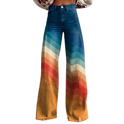 Schlaghose Damen Jeans Extra Lang - Weite Hose Jeans Damen High Waist Blumemuster Baggy Jeans mit Zip Denimhose Bootcut Jeans Gerades Bein Flaredjeans Vintage Straight Jeans Y2K Streetwear Schlaghose Damen Jeans Extra Lang - Weite Hose Jeans Damen High Waist Blumemuster Baggy Jeans mit Zip Denimhose Bootcut Jeans Gerades Bein Flaredjeans Vintage Straight Jeans Y2K Streetwear von Generic