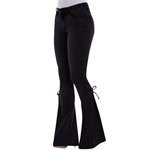 Schlaghose Damen mit Schnürung Seitlich und Schleife, Flared Bootcut High Waist Jeans Y2K Jeanshose Damen Slim Fit Lang Hosen Damen Große Größen Damenhose Vintage 90Er Streetwear Schlaghose Damen mit Schnürung Seitlich und Schleife, Flared Bootcut High Waist Jeans Y2K Jeanshose Damen Slim Fit Lang Hosen Damen Große Größen Damenhose Vintage 90Er Streetwear von Generic