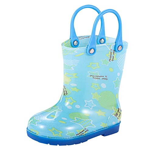 Schneeschuhe Kinder 33 Kleinkind-Regenstiefel Baby-Regenstiefel Kurze Regenstiefel für Leicht anzuziehen Gummistiefel 26 (Sky Blue, 22.5 Toddler) von Generic