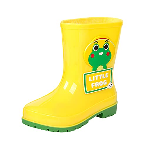 Schneestiefel Kinder 28 Kinder niedliche Cartoon Mode wasserdichte und rutschfeste Regenstiefel Regenstiefel weiche Unterseite Mode Regenstiefel Schneestiefel (Yellow, 37 Big Kids) von Generic